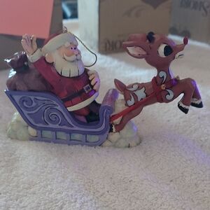 Jim Shore Santa & Rudolph In Sleigh